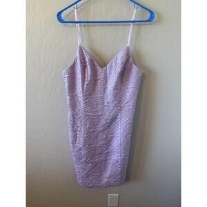 Lulus Dress‎ Womens Extra Large Purple Sleeveless Bodycon VNeck Textured Chic
